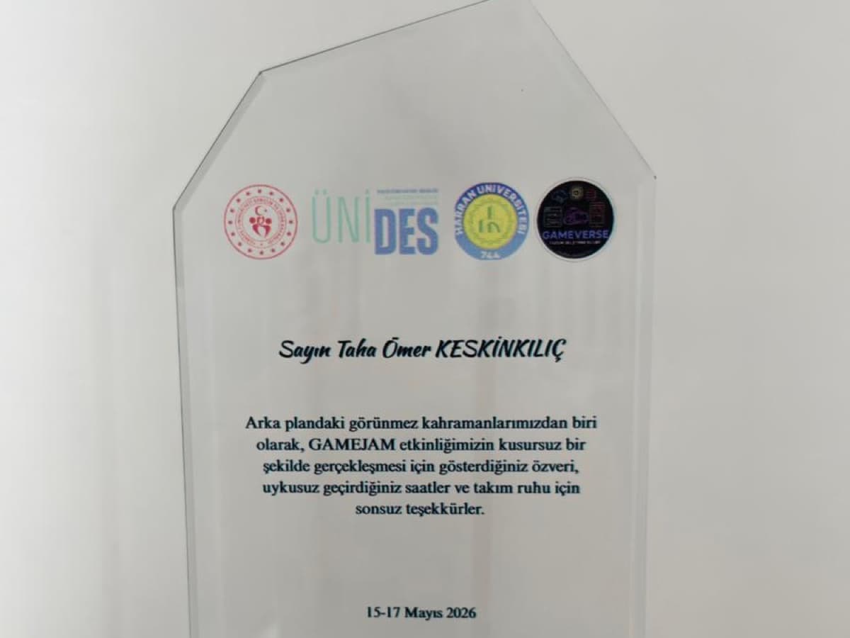 GameJam — Appreciation Plaque. Received an appreciation plaque recognizing my dedication, teamwork, and behind-the-scenes contribution to the GameJam organization.